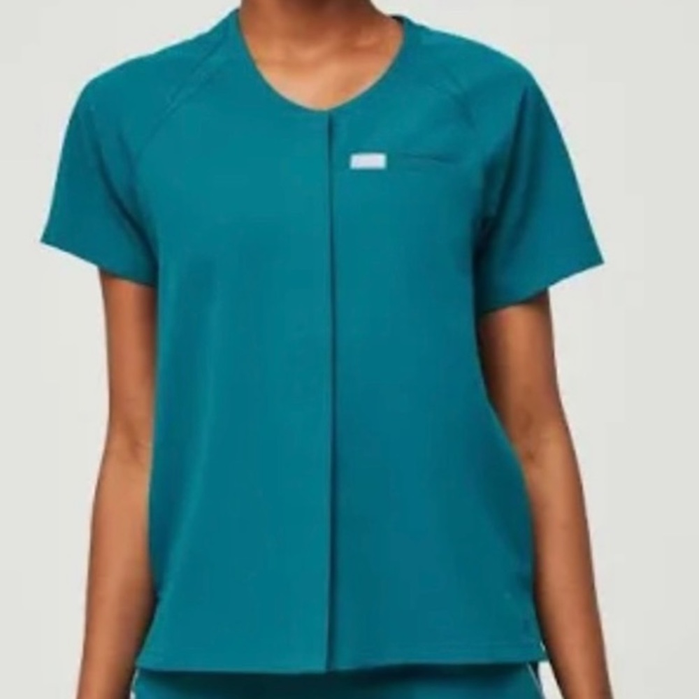 Figs Scrubs Pacific Blue shirt